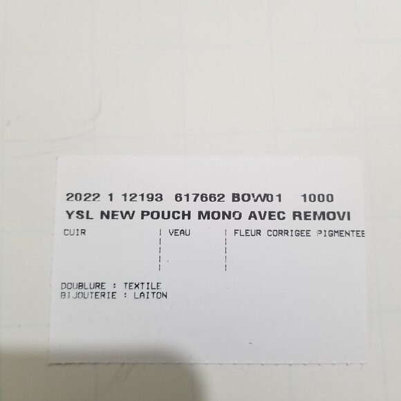 Saint Laurent Brand pouch purse in black with gold label - Picture 3 of 9